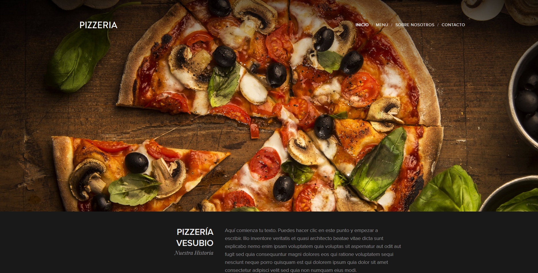 Pizzas frescas